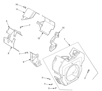 Blower Housing And Baffles Diagram and Parts List for GT3100 14A671010-14B671710 Cub Cadet Lawn Tractor